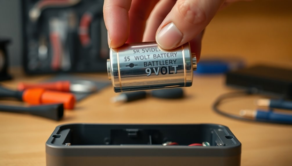 install 9 volt batteries correctly