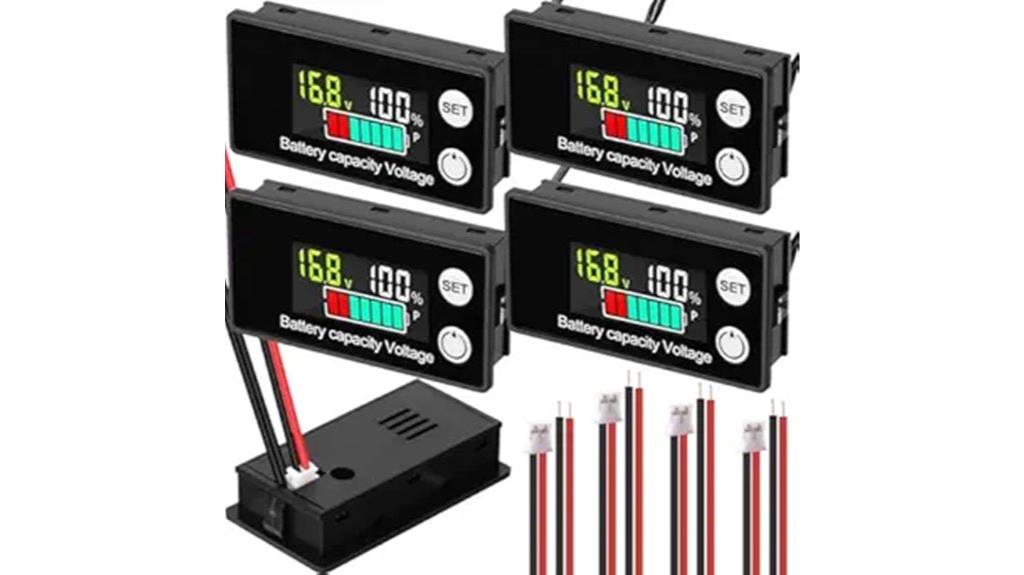four pack golf battery monitors