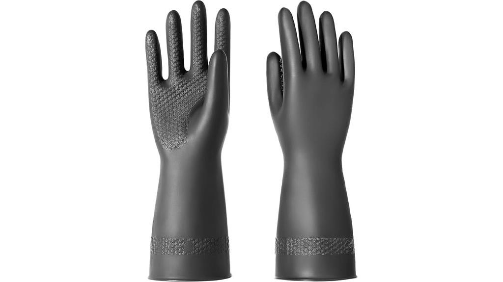 heavy duty black latex gloves