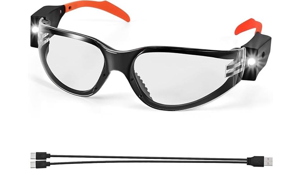 led rechargeable safety glasses
