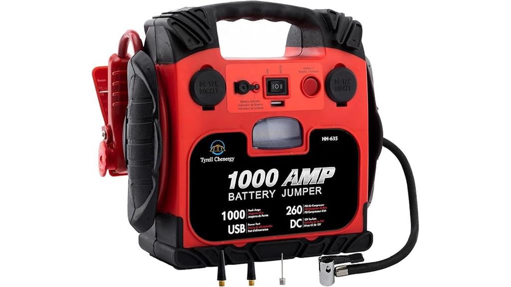 portable jump starter with compressor