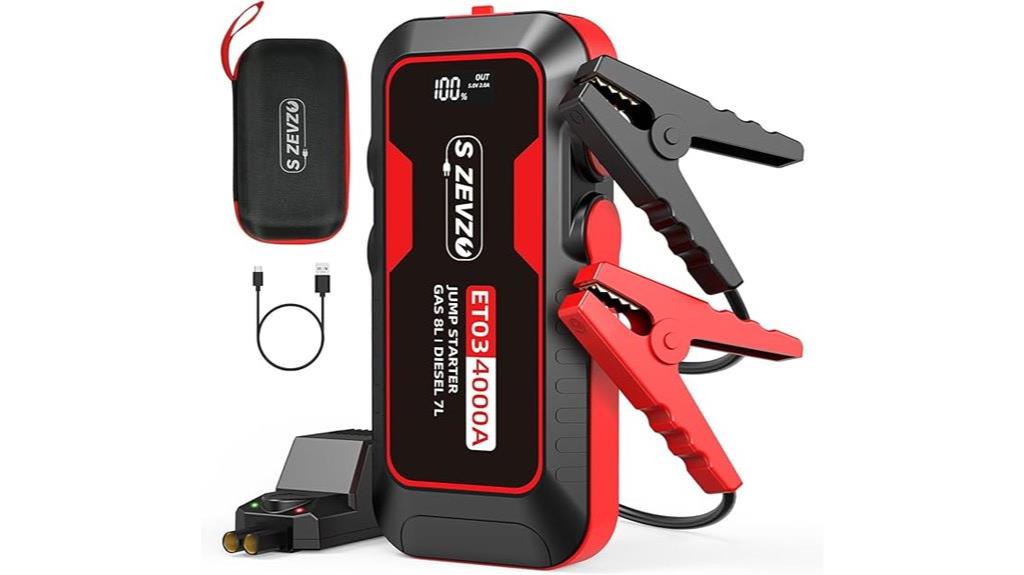portable jump starter with lcd