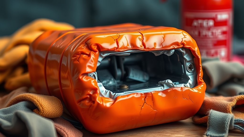 handle swollen battery safely