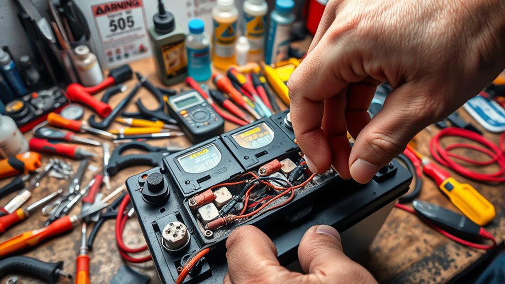 proper electrolyte and tool handling