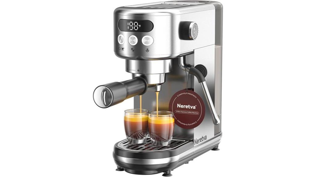 compact 20 bar stainless espresso