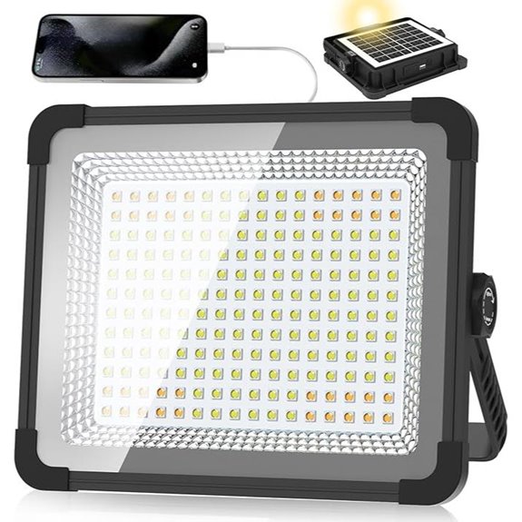 600W Solar Rechargeable LED Work Light with Stand