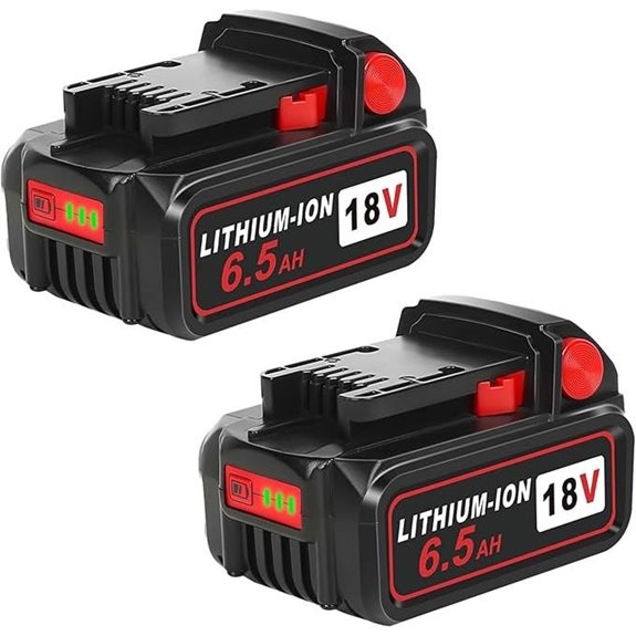 Upgraded 6.5Ah 18V Replacement for Milwaukee M-18 Battery 2/pk Black