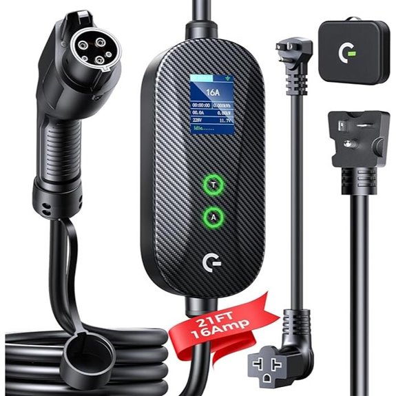 Level 1&2 Portable EV Charger with Adjustable Current