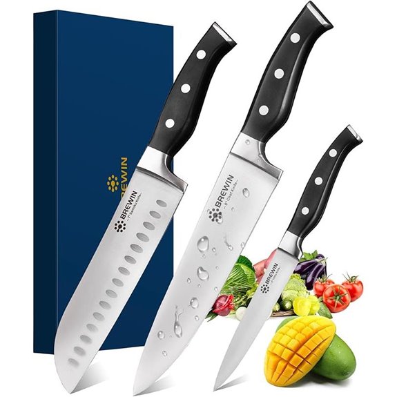Brewin 3PC Kitchen Chef Knife Set with Gift Box