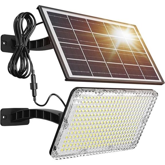 JACKYLED 1000 Lumens Solar Flood Light with Battery