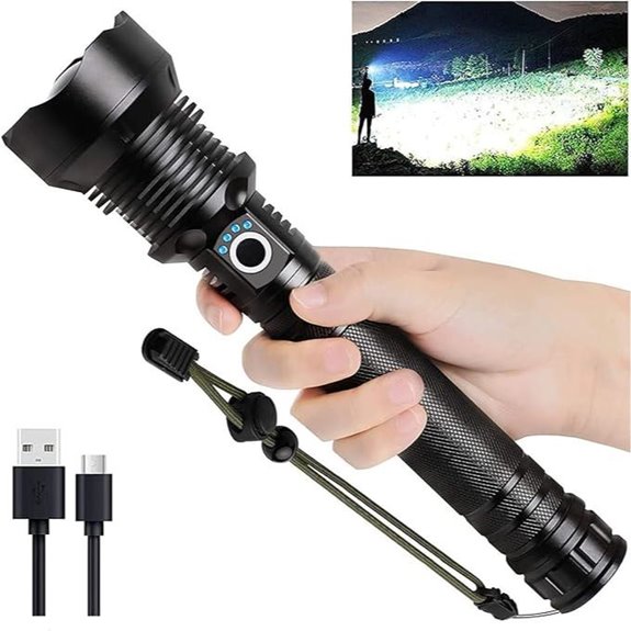 Rechargeable LED Flashlight 90,000 Lumens Waterproof 5 Modes