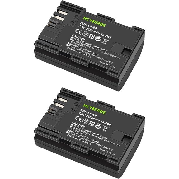2-Pack LP-E6 Batteries for Canon DSLR and Camcorders