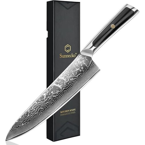 Sunnecko 8-Inch Damascus Chef Knife High Carbon Steel