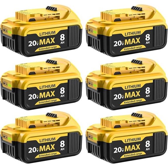 6-Pack 8000mAh Dewalt 20V Max Battery Replacement