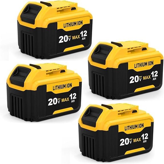 4-Pack 20V 12.0Ah Batteries for Dewalt Power Tools