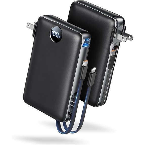 Power Bank 50,000mAh with Built-in Cable & Fast Charging