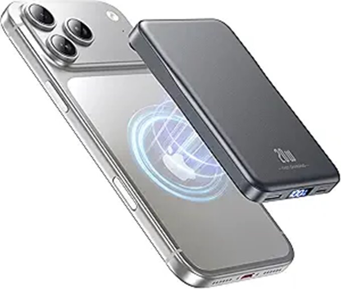 Magnetic 10,000mAh Power Bank with 20W Fast Charging