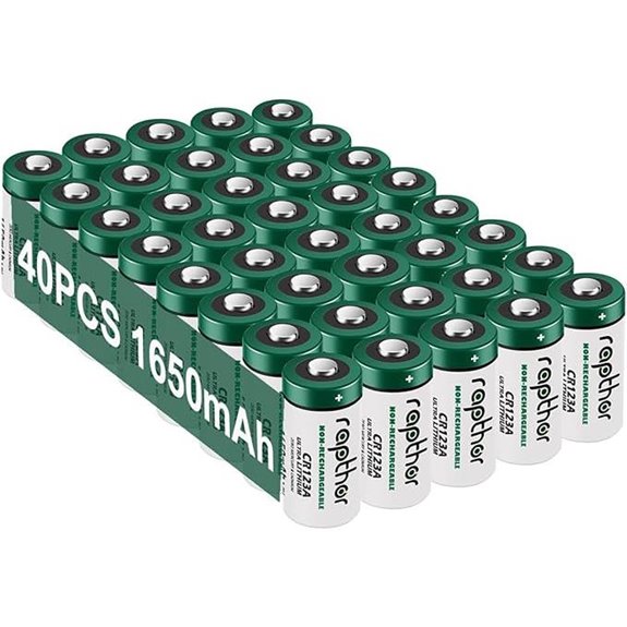 Rapthor CR123A Lithium Batteries 40 Pack 1650mAh