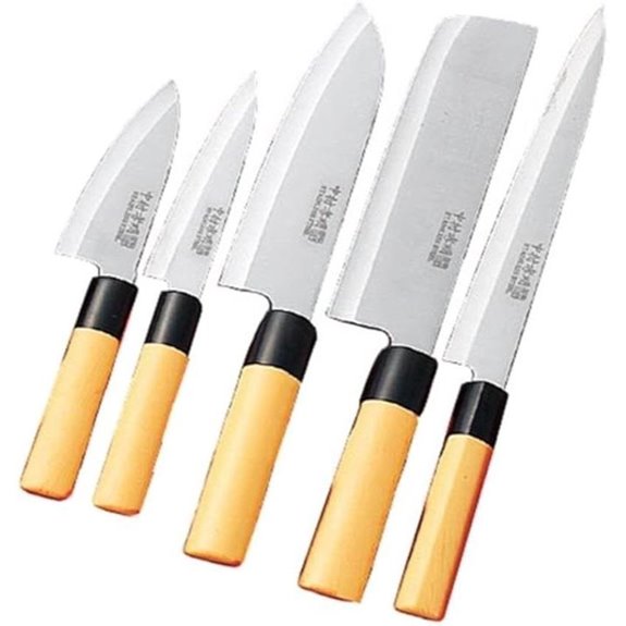 Japanese Kitchen Knife Set of 5 (Wooden Box Case) Mr. Takaaki Nakamura