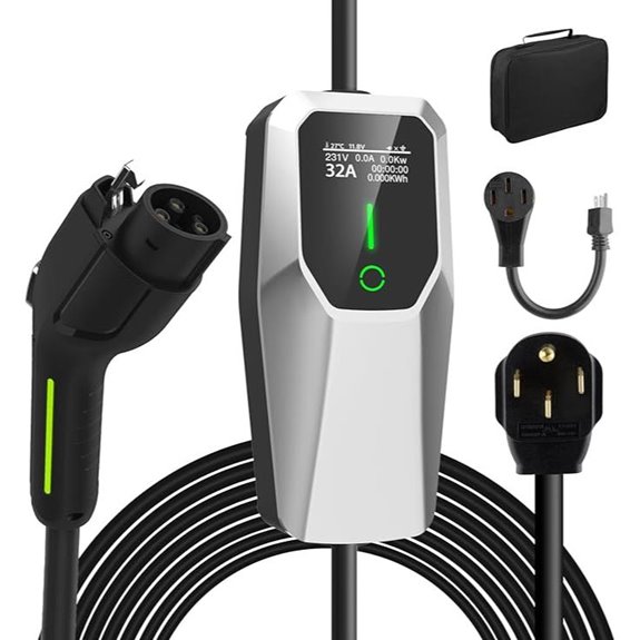 Junsun Level 1&2 EV Charger 32Amp with 20FT Cable