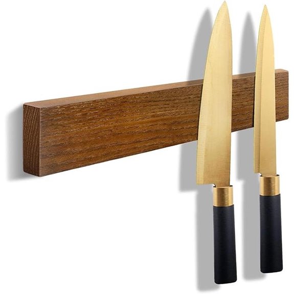 Magnetic Wooden Knife Holder 10-inch Wall Mount Organizer