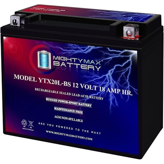 Mighty Max YTX20L-BS 12V Motorcycle Battery
