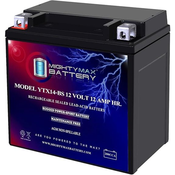 Mighty Max YTX14-BS 12V Motorcycle Battery