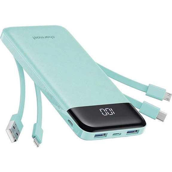 Charmast 10000mAh Portable Charger with Built-in Cables