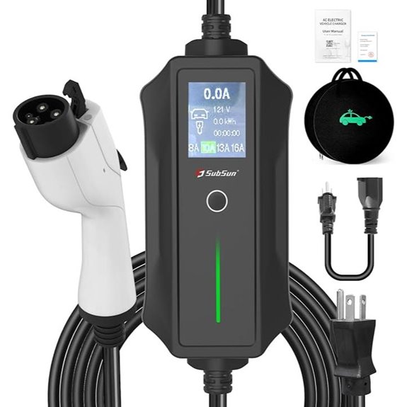 Portable EV Charger with 17ft Cable and Adapters