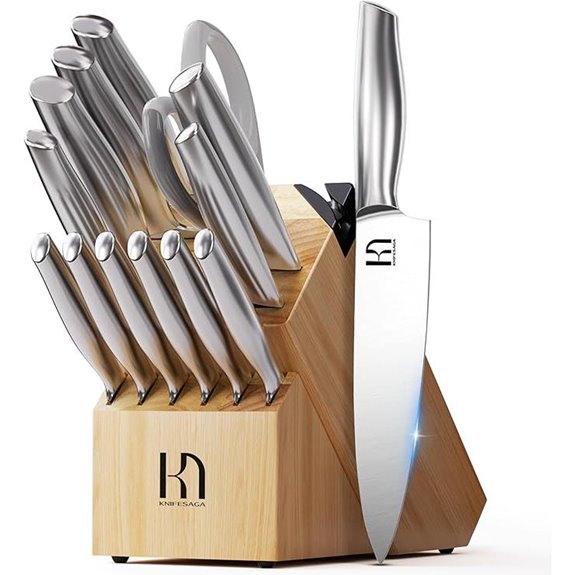 Premium 14-Piece Japanese Knife Set with Sharpener