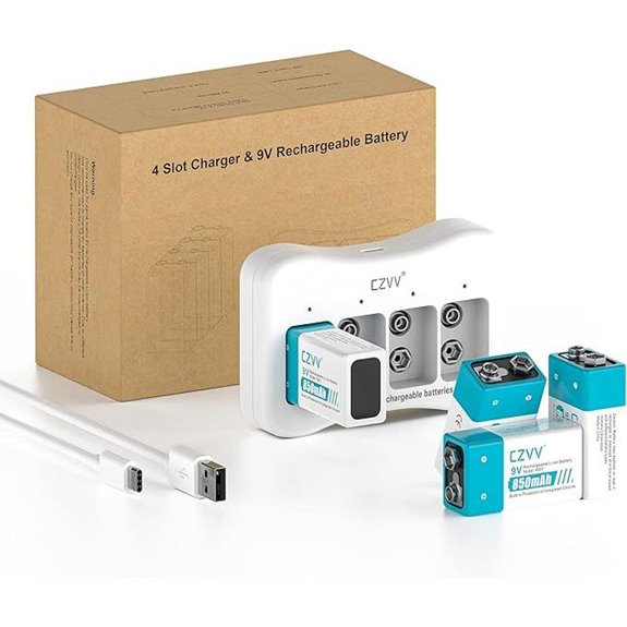Rechargeable 9V Lithium-ion Batteries with Fast Charger