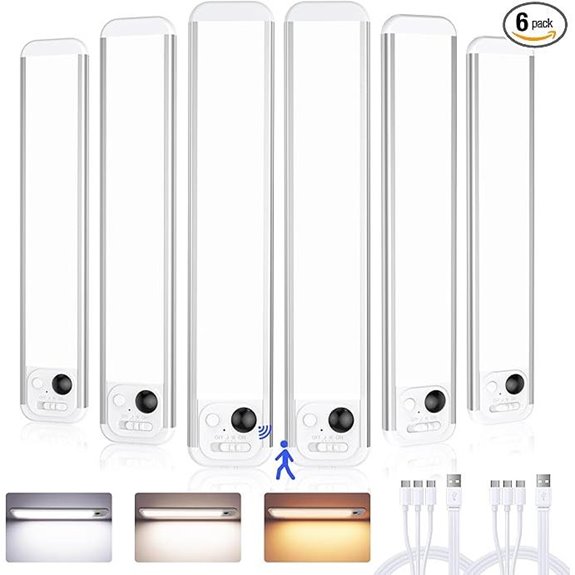 Magnetic Rechargeable LED Under Cabinet Lights with Motion