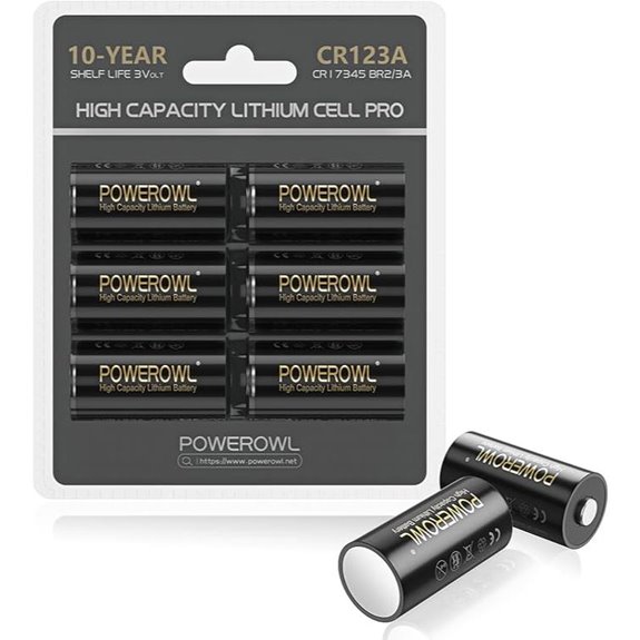 POWEROWL CR123A 3V Lithium Batteries (6-Pack)