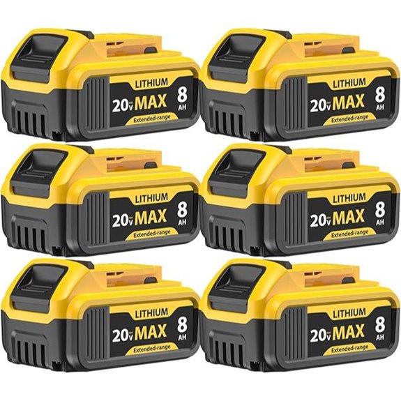 6 Pack 8000mAh DCB206 Replacement Batteries for Dewalt
