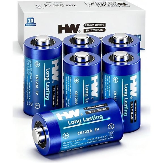 HW CR123A 3V Lithium Battery (6-Pack)