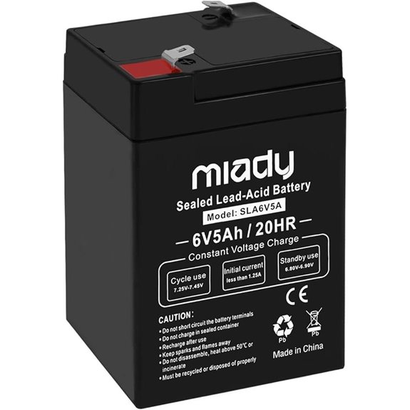 Miady 6V 5Ah Rechargeable Sealed Lead Acid Battery (1 Pack)