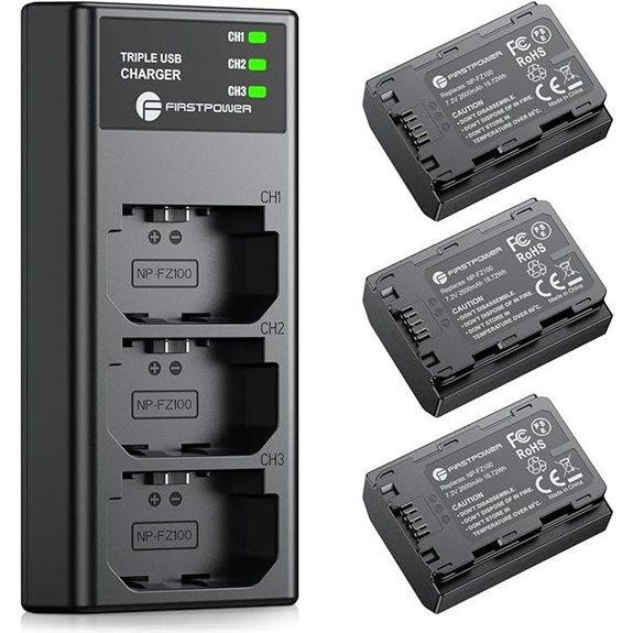 FirstPower NP-FZ100 Battery & Charger Pack for Sony Cameras