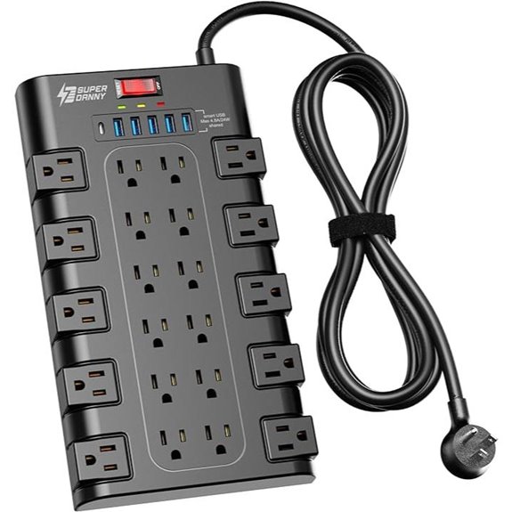 Superdanny Power Strip with USB & Surge Protection