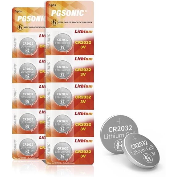 PGSONIC 3V Lithium Coin Batteries (10 Pack)
