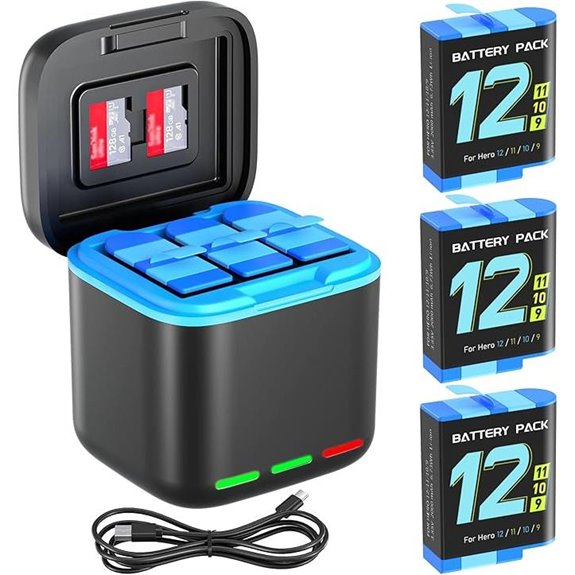 HONGDAK GoPro Battery Charger Kit (3-Pack)