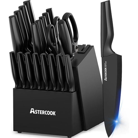 Astercook 21-Piece Knife Set with Block