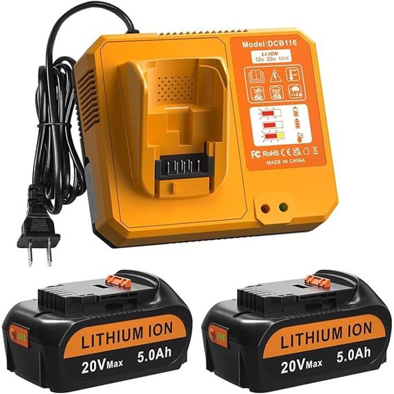 2 Pack 5.0Ah Lithium-Ion Batteries for Dewalt 20V