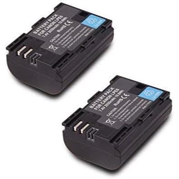SR SUN ROOM 2 Pack Canon LP-E6 Battery Replacement