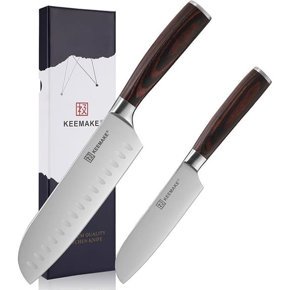 KEEMAKE 2pc Japanese Santoku Knife Set