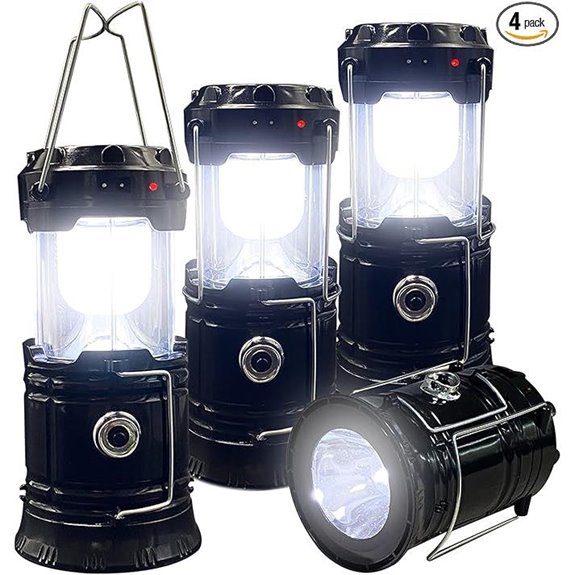 Collapsible LED Camping Lanterns 4-Pack Waterproof & Rechargeable