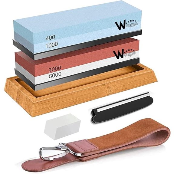 Wucgea Whetstone Knife Sharpening Kit with Grits