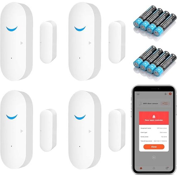 Wireless Smart Door Sensor Alarm 4-Pack