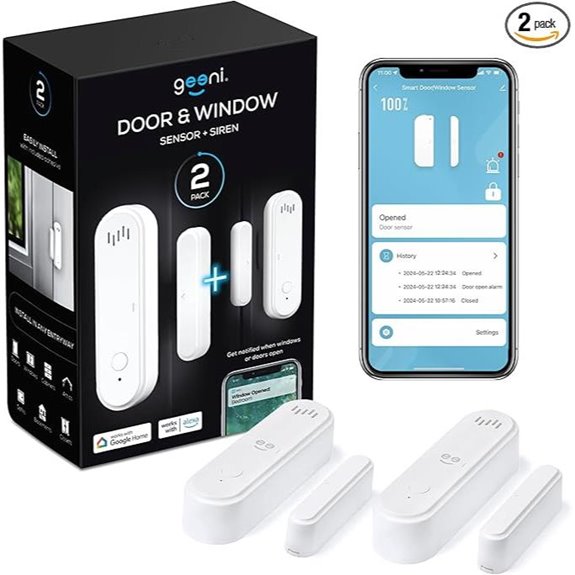 Geeni WiFi Door/Window Sensor 2-Pack with Siren