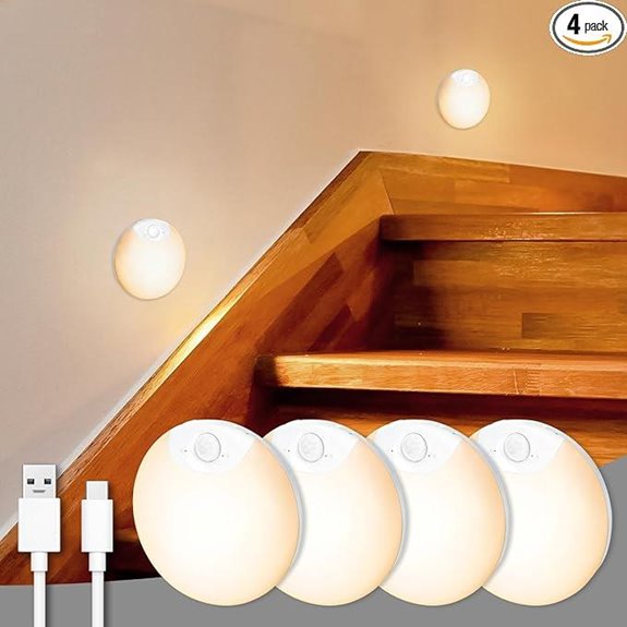 Rechargeable Wireless Motion Sensor Night Lights (4-Pack)