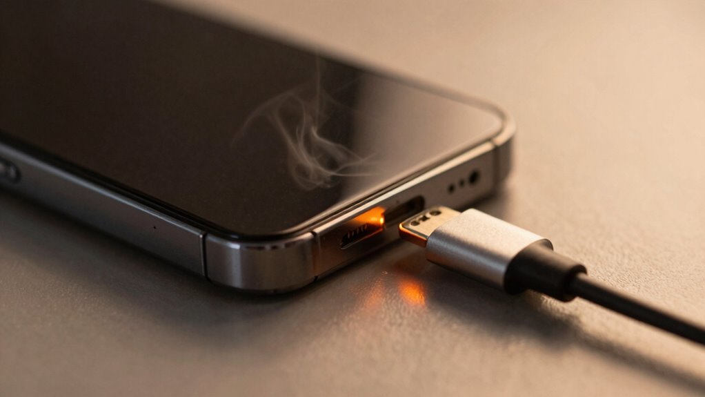 stop charging overheating immediately